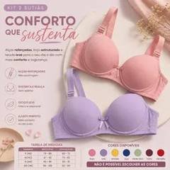 2 Sutiãs Com Bojo Alça Reforçada,  Kit Sutien Reforçado