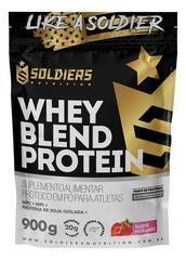 Whey Blend Protein Concentrado e Isolado 900g Sabor Morango Soldiers Nutrition