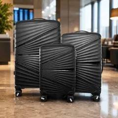 Kit Mala De Viagem Rodinha 360 Abs Forte Rígido Com Segredo