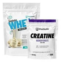 Kit Creatina 500g + Whey Isolado Choc Branco 900g - Wise