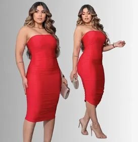 Vestido Midi Suplex Colado Tomara Que Caia Moda Gringa Festa