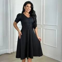 Vestido Evangélico Godê Mídi Moda Feminina