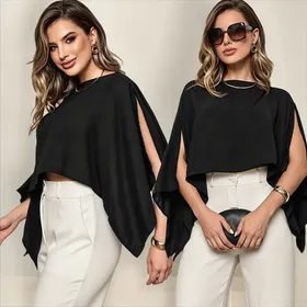 Blusa Cropped Bata Capa Multiformas Estilo Boho E Top Faixa