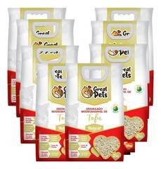 Kit 8 Areia Gatos Granulado Biodegradável Tofu Natural 1,6kg Great Pets