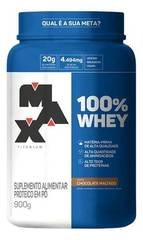 100% Whey (900g) Max Titanium Sabor Chocolate maltado