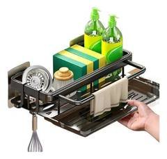 Pia Porta Detergente Esponja Suporte Cozinha Não Fura Parede