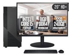 Computador Completo BluePC Task Intel Core i5 6ª Geração 8GB DDR4 SSD 240GB Monitor 20" - CDBP-TA008