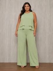 Conjunto Plus Size Calça E Blusa Feminino Alfaiataria Duna