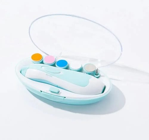 Aparador de Unha Elétrico para Bebê com 6 Refis e Estojo – Silencioso para Recém-Nascidos