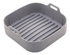 Forma Quadrada Lyor De Silicone Para Air Fryer Cinza