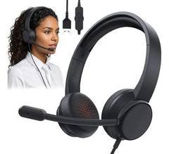 Fone Headset OLAFVI Fone Telemarketing Call Center Com Fio USB Microfone Flexível Home Office