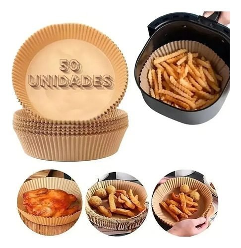 Forro Antiaderente P/ Air Fryer 50 Peças  16cm Ref.cz231268