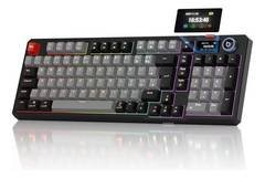 Teclado Mecânico Sem Fio Com Tela, Tri-Mode Bt5.0/2.4 G/Usb-C, Rgb Teclado Gamer Hot Swap Com Personalizável E Anti Ghosting, Teclado Switch Vermelho Wireless Para Jogos/Pc/Mac/Lin
