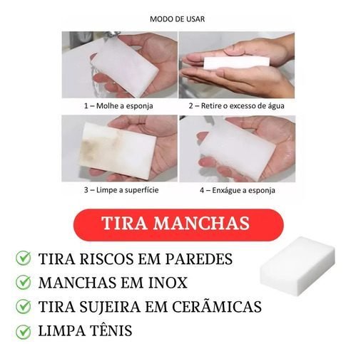 Kit 20 Esponjas Mágica Bucha Melamina Tira Mancha Max Clean