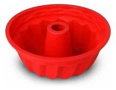 Forma Silicone Com Furo Bolo Pudim Assadeira Air Fryer 24cm