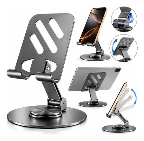 360° Suporte Metal De Mesa Para Smartphone Rotativo