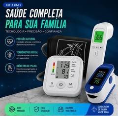 Kit Saude 3 Em 1 Aparelho De Pressao Arterial