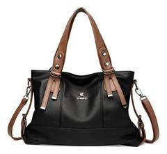 Bolsa Feminina Transversal Grande Couro Pu Capacidade Alça
