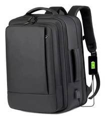 Mochila jiesipote-9242 À Prova D'água Reforçada Expansível Cor Preto