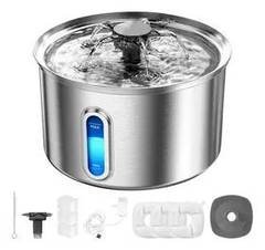 Bebedouro Fonte Pet 3.2l C/ 3 Filtro Aço Inox Alimentício304