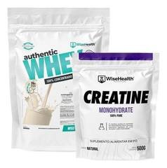 Kit Creatina 500g + Authentic Whey 900g Natural - Wisehealth