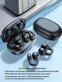 Fone Bluetooth Clip On Condução Aérea Com Estojo