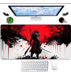 Mousepad Gamer Antiderrapante Extra Grande Oriental Jogos Samurai 01 90x40cm
