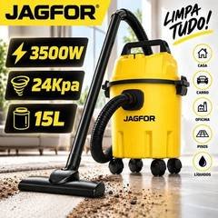 JAGFOR Aspirador de Pó e Água 15L 3500W para Sólidos e Líquidos, Alta Potência e
