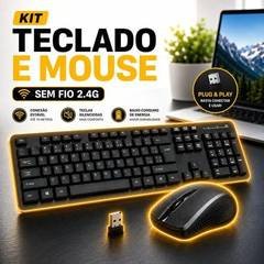 Kit Teclado e Mouse Sem Fio MidiaFone Slim, ABNT2, com DPI Ajustável para Notebook e PC