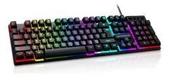 Teclado Gamer Membrana Newdragon ND-2086 RGB USB ABNT2 para PC e Console