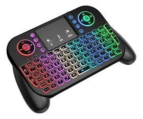 Mini Teclado Sem Fio V8 Com Touchpad Rgb Para Tv