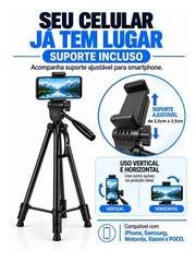 Tripé Profissional Meeky 140cm para Celular e Câmera DSLR com Cabeça Hidráulica 360°, Alumínio, Suporte Universal e Nível – Preto