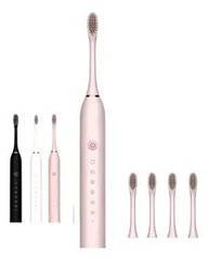 Escova De Dentes Elétrica Usb 6 Modos 4 Refis