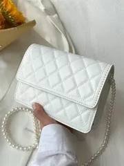 Bolsa Tiracolo Matelassê Corrente Pérolas