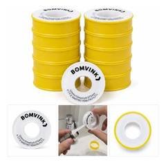Kit 10 Rolos Fita Veda Rosca 12mm X 10m Torneira Tubulação