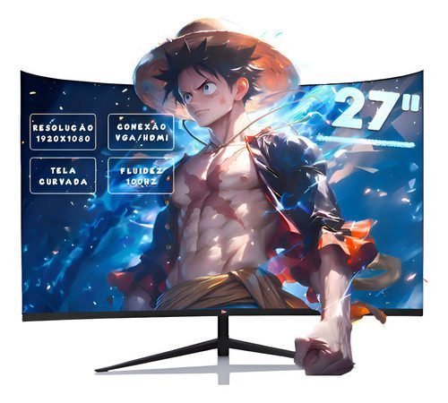 Monitor Gaming Series 1ms Full Hd Tela Led Curva 27'' 100hz Preto