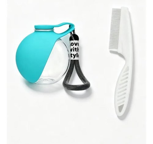 Garrafa Bebedouro Com Pente Antipulgas Pets Azul