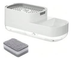 Dispenser De Detergente Com Porta Esponja Branco