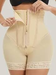 Short Modelador Cintura Alta Com Zíper Mulher