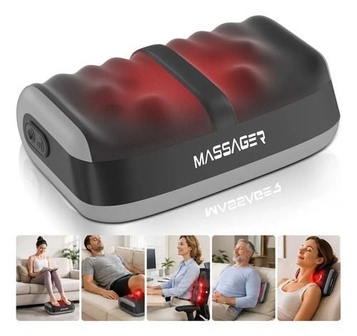 Massageador de Pés Elétrico Buaerfa Portátil com Aquecimento e Shiatsu para Pernas