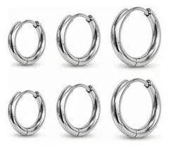 Brinco Argola Conjunto Com 3 Pares Banhados Finos Delicados