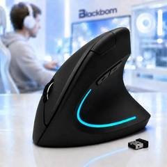 Mouse Vertical Sem Fio Ergonômico Led Usb 2.4g Notebook Computador Gamer 1600 DPI Portátil Silencioso Blackbom