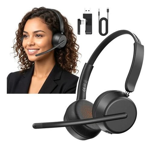 Fone Headset Bluetooth OLAFVI Sem Fio Call Center Telemarketing Flexível Home Office Com Microfone Spark 07