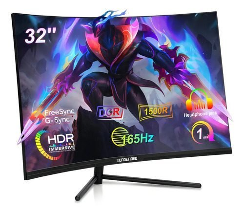 Monitor de jogo curvo Xundefined 32 FHD 165 HZ Alto-falante VESA R1500 preto LED X320CR01
