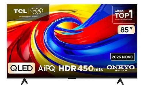 Smart TV TCL 85 Polegadas QLED 4K P7L WiFi Bluetooth Google TV HDR10+ 120 Hz VRR AIPQ 85P7L