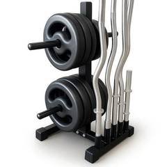 Suporte Organizador de Barras e Anilhas Rack Expositor Academia Musculação Aço 3