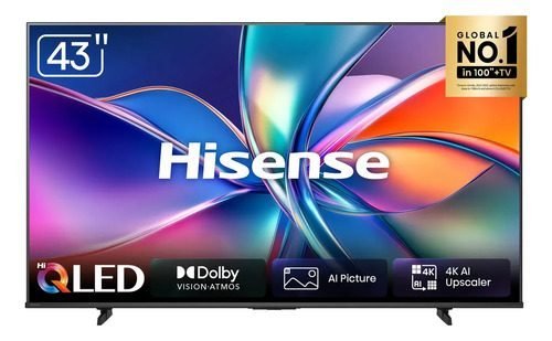 Smart Tv Hisense Hi-qled 4k 43 Polegadas, Dolby Gaming E Compatibilidade Alexa- 43q6qvv
