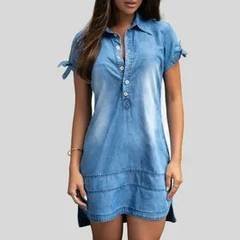 Vestido Jeans Atemporal Charmoso Casual Moderno
