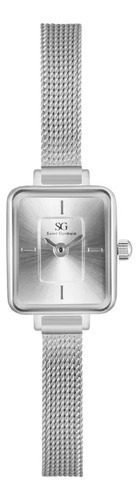 Relógio Feminino Saint Germain Square Mini Harlem de Aço Inoxidável Prateado