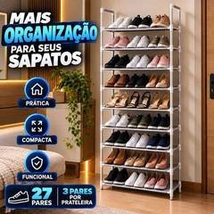 Sapateira Organizador de Sapatos 9 Andares Vertical Desmontável Compacta com Pra